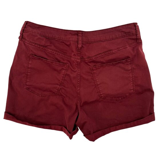 Universal Thread Womens High Rise Midi Shorts Size 12/31 Wine Red Cotton Blend - Picture 2 of 8